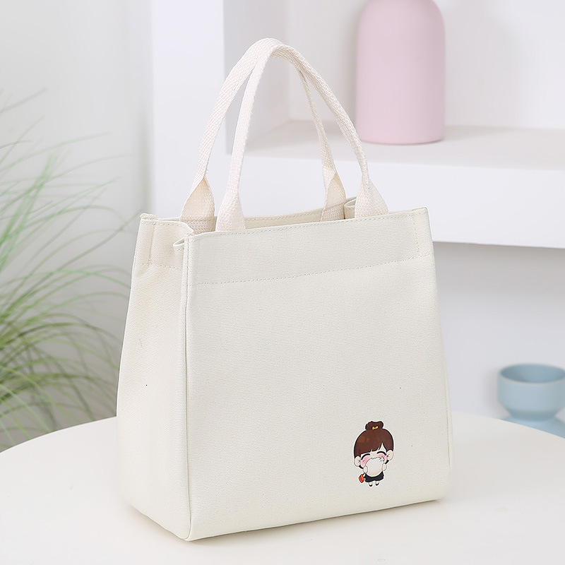 New Simple Free Shipping Canvas Bag Canvas Tote Designer Bag Bag With Lunch For Work Commute Luxury Bag Office Workers Mommy Lunch Box Bento Bag