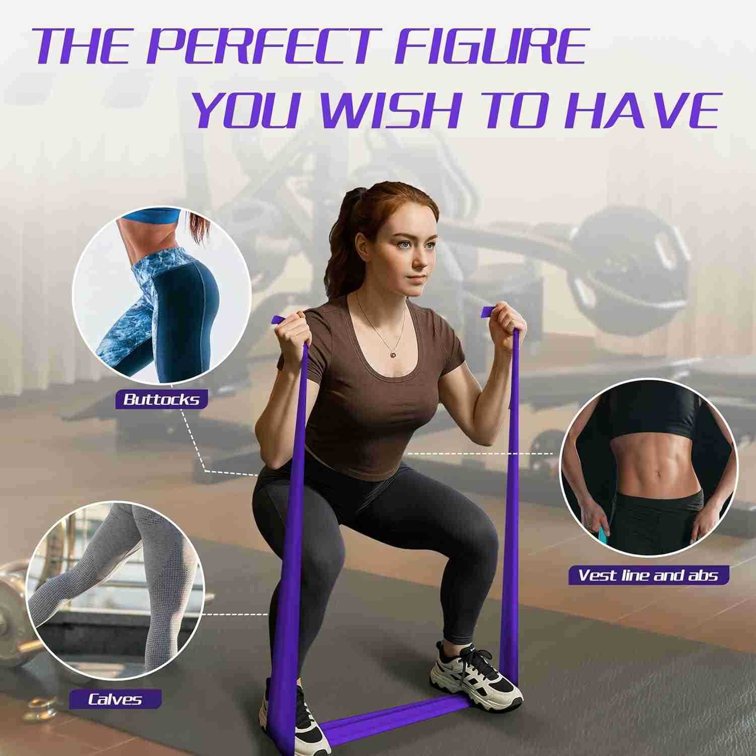 5 Pcs Resistance Bands for Working Out Latex Free Physical Therapy Bands Exercise Bands Set for Stretching Suitable for Rehab YogaPilates Home Gym W25