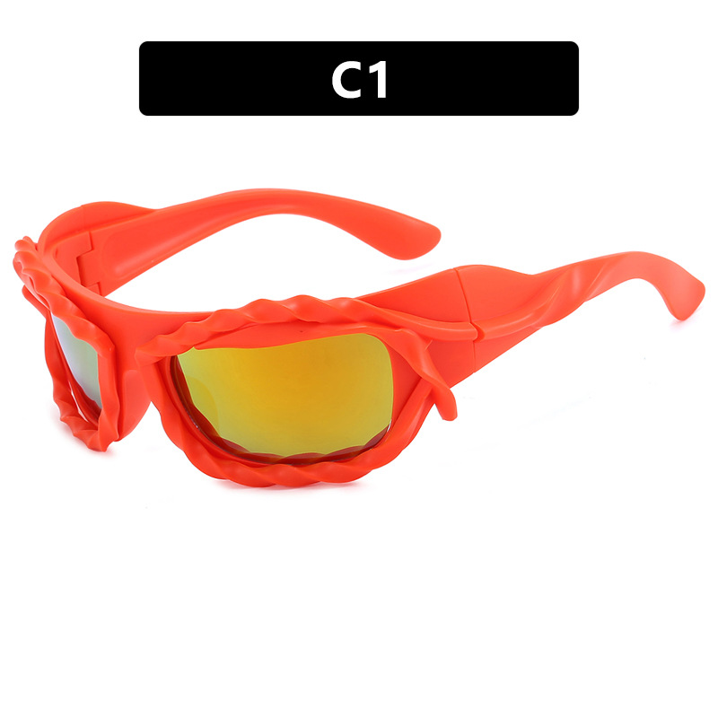 Unisex Y 2 K Retro Sport Sunglasses 2025 Trendy Over sized Shield Sun Glasses for Hip Hop Party Wear Cross Border Fashion Athletic Style UV Protection