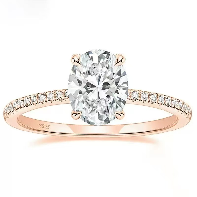 Hot Sale Engagement Ring 18k Solid Gold 3CT Oval D/VVS Moissanite Diamond Rings Fine Jewelry Rings