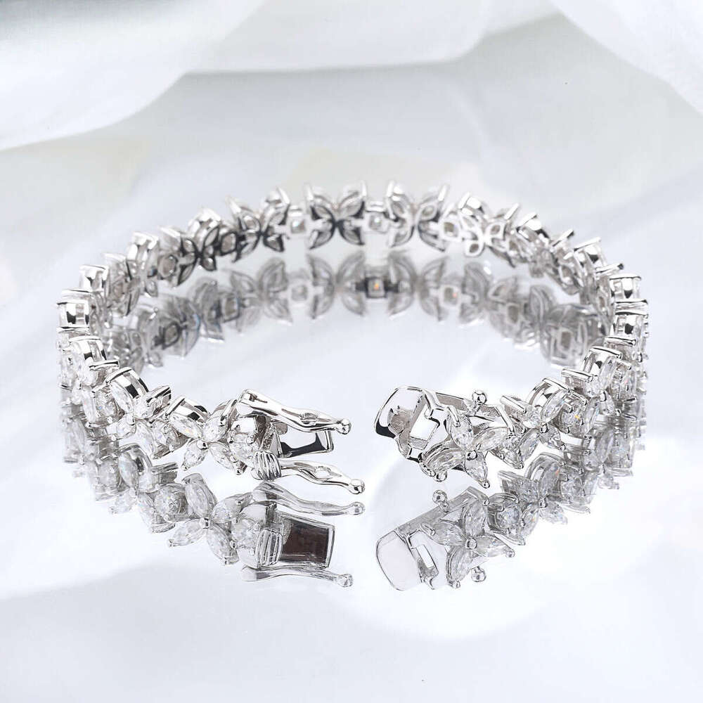 Ladies Fine Jewelry Dia Vvs Moissanite Bracelet Sier Bracelets Women