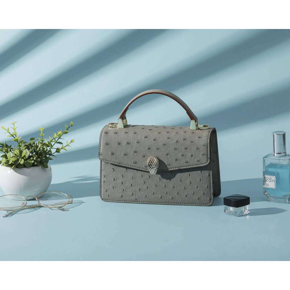 2025 New Fashion Ostrich Women's Handbag Genuine Leather Lady Shoulder Leisure Crossbody Bag For Women 45