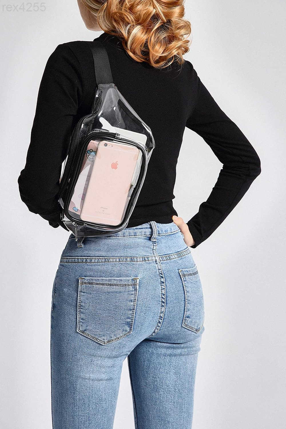 Clear Fanny Pack Stadium Approved Clear Bag for Stadium Events Transparent Belt Bag for Women Men Adjustable Waist Bag for Sports Concerts BlackW25091