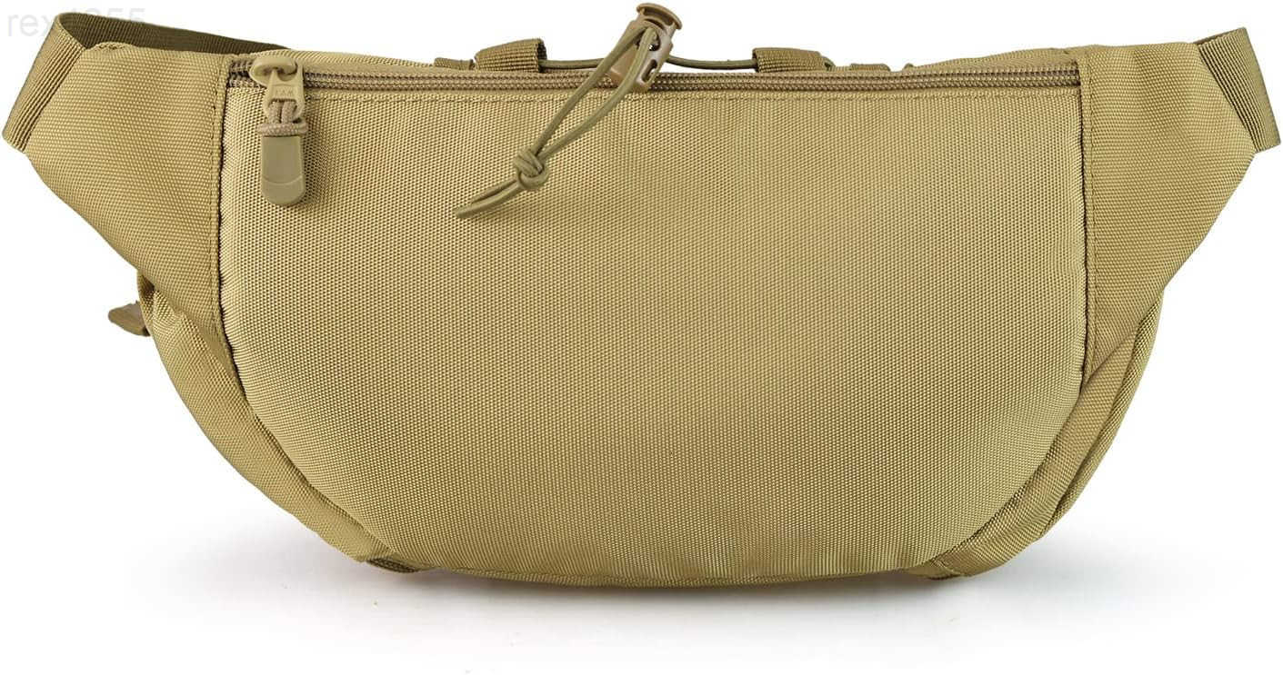 Fanny Pack Military Waist Bag Pack with USA Flag Patch Utility Hip Pack with Adjustable Strap for Outdoors Fishing Cycling Camping Hiking Dog Walking 