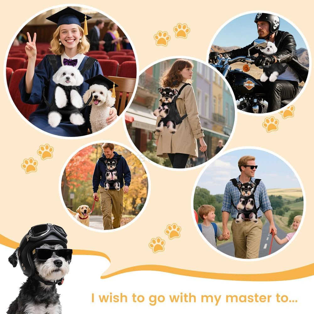 Dog Cat Backpack Carrier Dog Carrier Adjustable for Small Medium Dogs Pet Dog Front Chest Carriers Backpacks Puppy Carrier Sling Backpack Holder Papoo