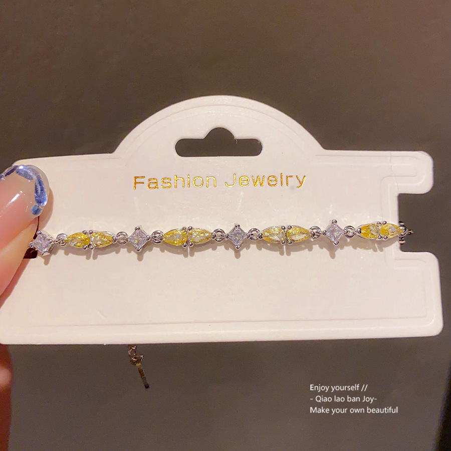 Silver - Toned Bracelet With Purple Marquise Gemstones And Clear Rhinestones Delicate Daily & Glamorous Jewelry Gift For Her Shiny And Chic Accessory