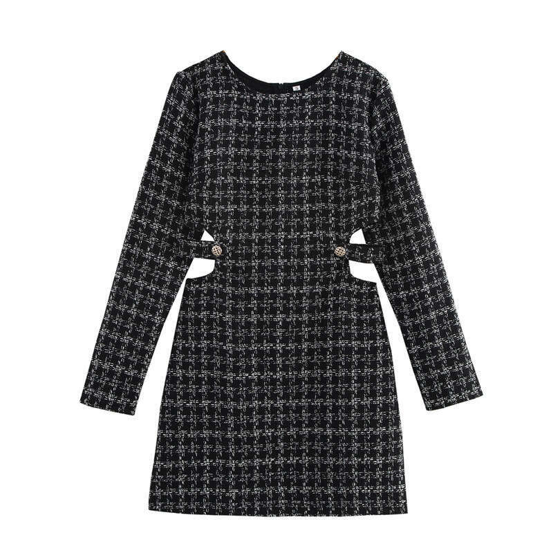 DHEssentials Spring New Dress for Women Slim Fit Casual Little Chanel Style Tweed French Elegant