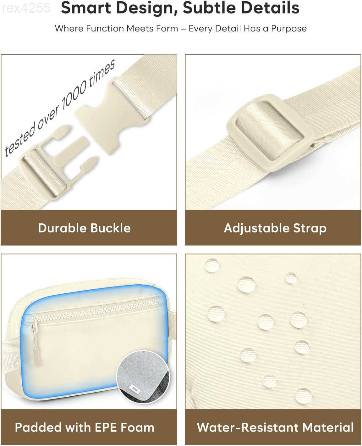 Packs for Women Cross Body Bag Waterproof Belt Bag with Adjustable Strap and Zipper Back Pocket Small Crossbody Bags Fashion Waist Packs for Workout T