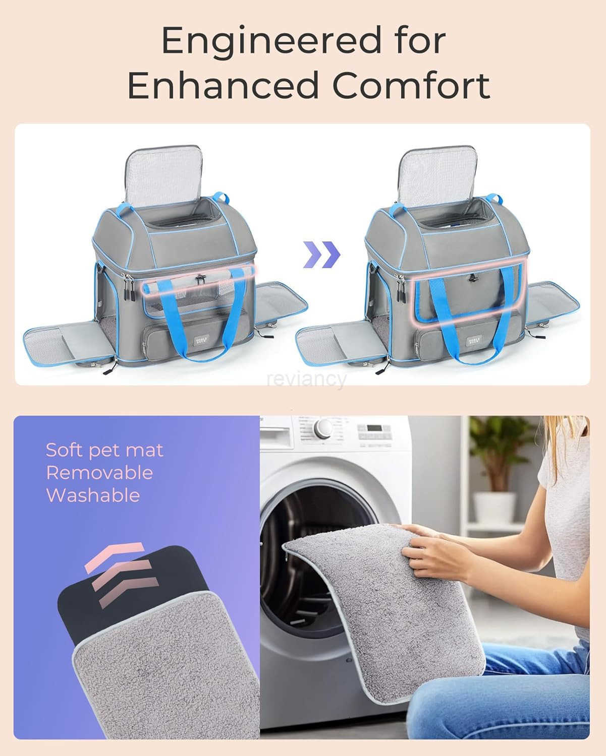 Expandable Cat Dog Carrier NOBLE DUCK SoftSided Pet Carrier Airline Approved Large Small Medium Collapsible Portable Travel Up to 25 Lbs BlackW250912