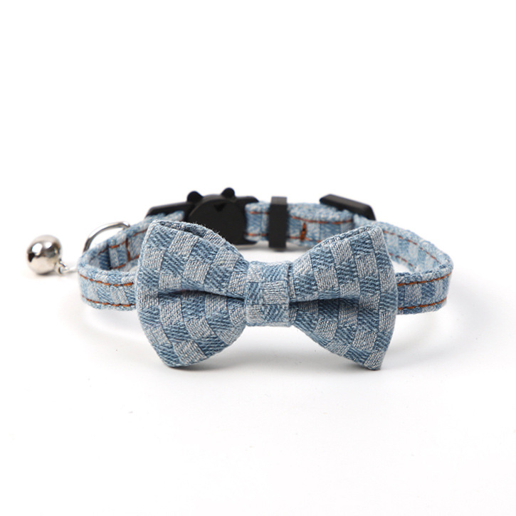 Designer Pet collar - Cat bell collar - Checkered cute Teddy dog collar - Small-sized puppies