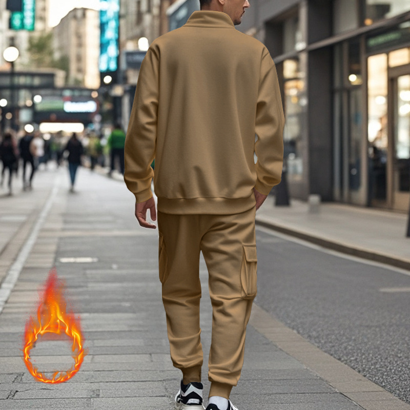 Autumn Men 2 Piece Sets Patchwork Tracksuits Sportswear Mens Zipper Jacket + Pant Tracksuit Male Sweatshirt Casual Suit Set EU Size: S-3XL