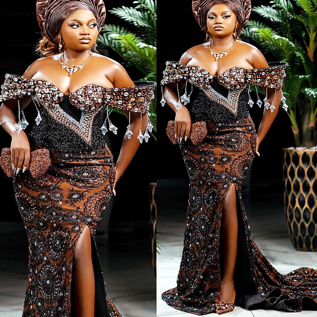 Aso Ebi Black Mermaid Prom Dresses 2025 Beaded Crystals Illusion Evening Formal Party Second Birthday Engagement Gowns Plus Size Dress For Special Occ