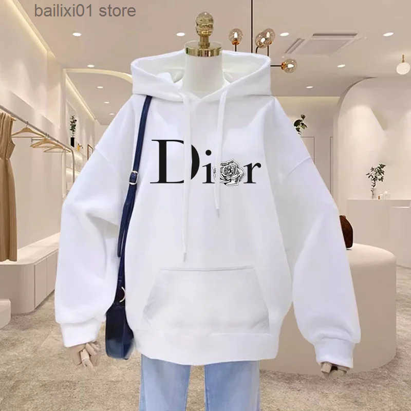 Women High Quty Casual Hoodies Harajuku Y2k Designer Ladies Luuxry Hooded Sweatshirt Female Vintage Trendy Pullovers Clothing T250912