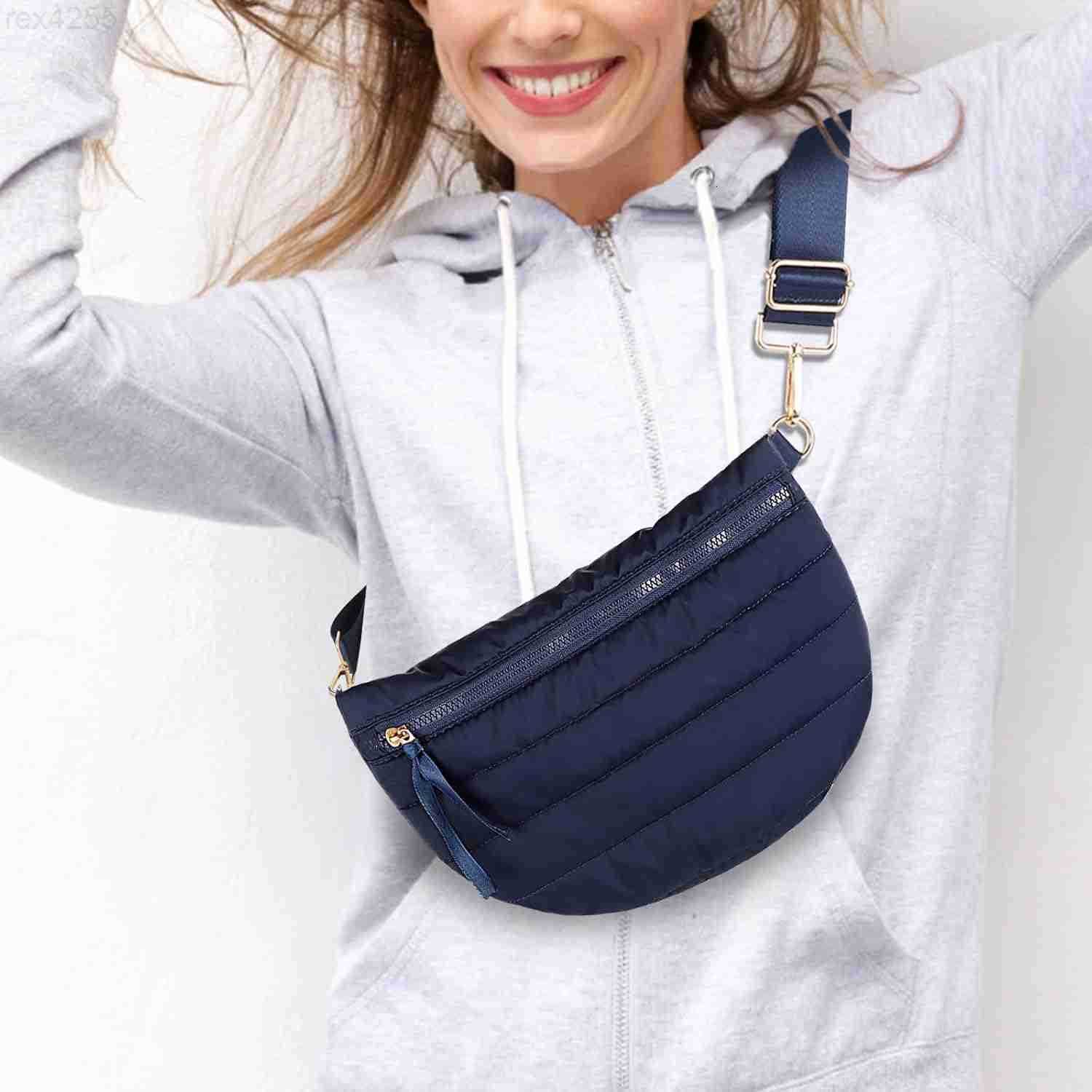 Crossbody Bags for Women Puffer Fanny Pack Sling Bag Puffy Chest Belt Bum Waist Crossbody Purse Bags Quilted Shoulder Bag for WomenW250912