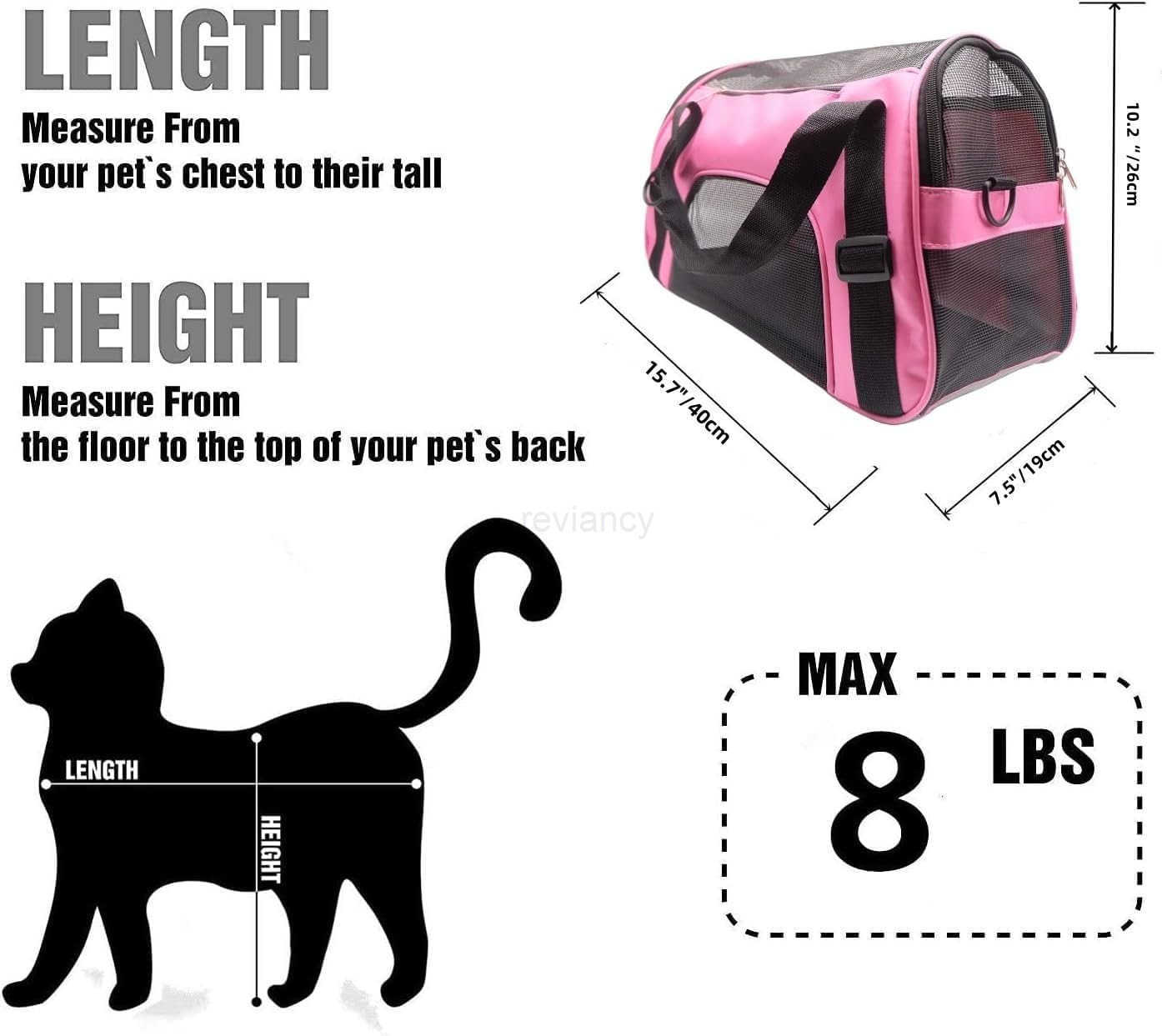 Cat CarrierSoftSided Pet Travel Carrier for CatsDogs Puppy Comfort Portable Foldable Pet Bag Airline Approved Small BlueW250911