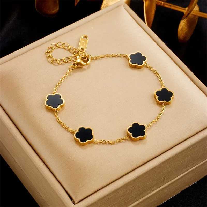 Korean Style Colorf Five Charm Bracelet For Wen Gold Plated Stainl Steel Jewelry Accory S250912