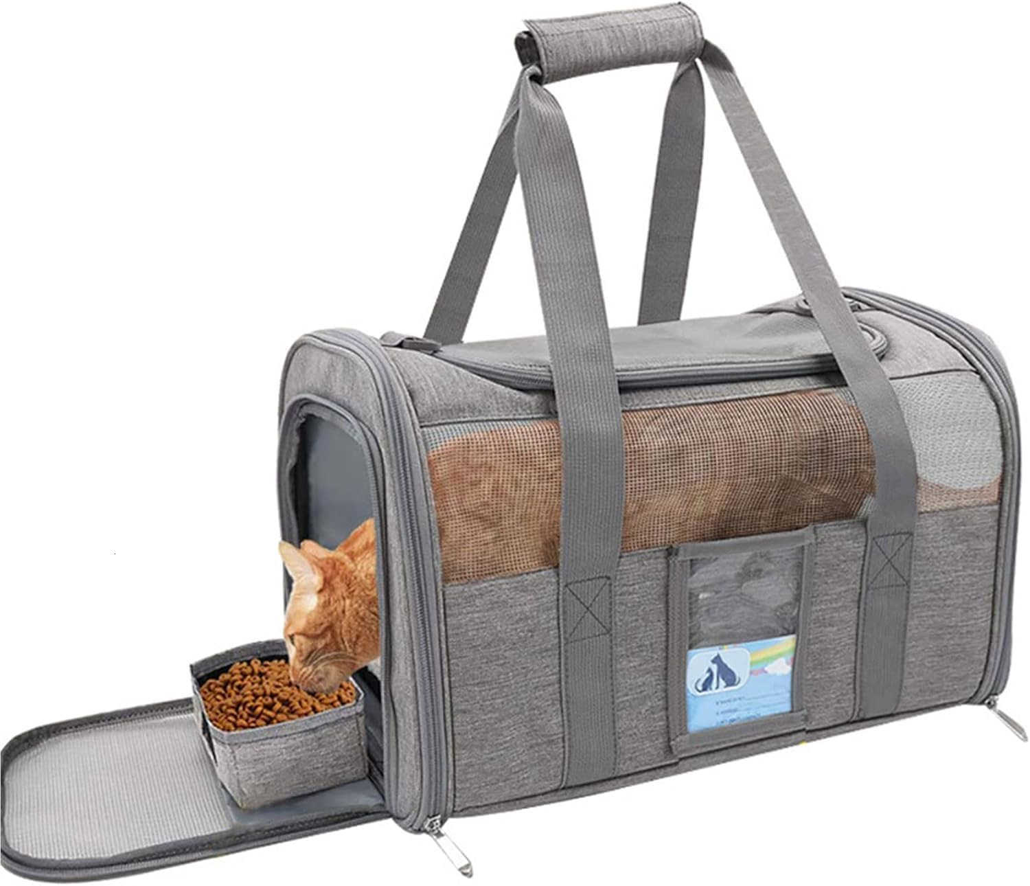 Cat Carrier Dog Carrier for Small Dog Medium CatsPet Travel Bag Puppies up to 15 LbsTSA Airline Approved Cat Carrier SoftW250912