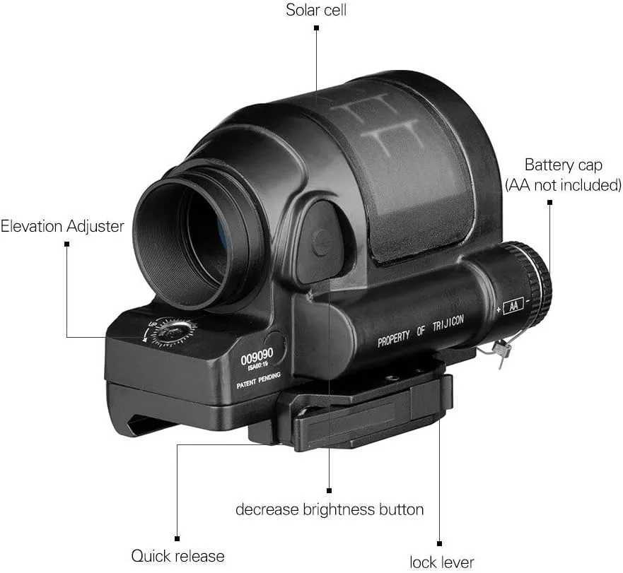 Hunting Reflex Sight Solar Power System Hunting 1X38 Red Dot Sight Scope with QD Mount Optics Rifle Scope C250912