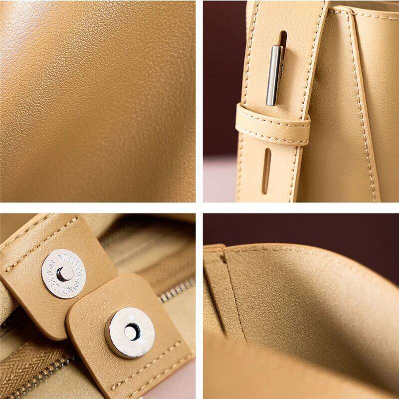 Hifashion Trendy Cow Genuine Leather Bucket Shoulder Bags For Women 2025 Designer Shopping Work Crossbody Ladies Handbags