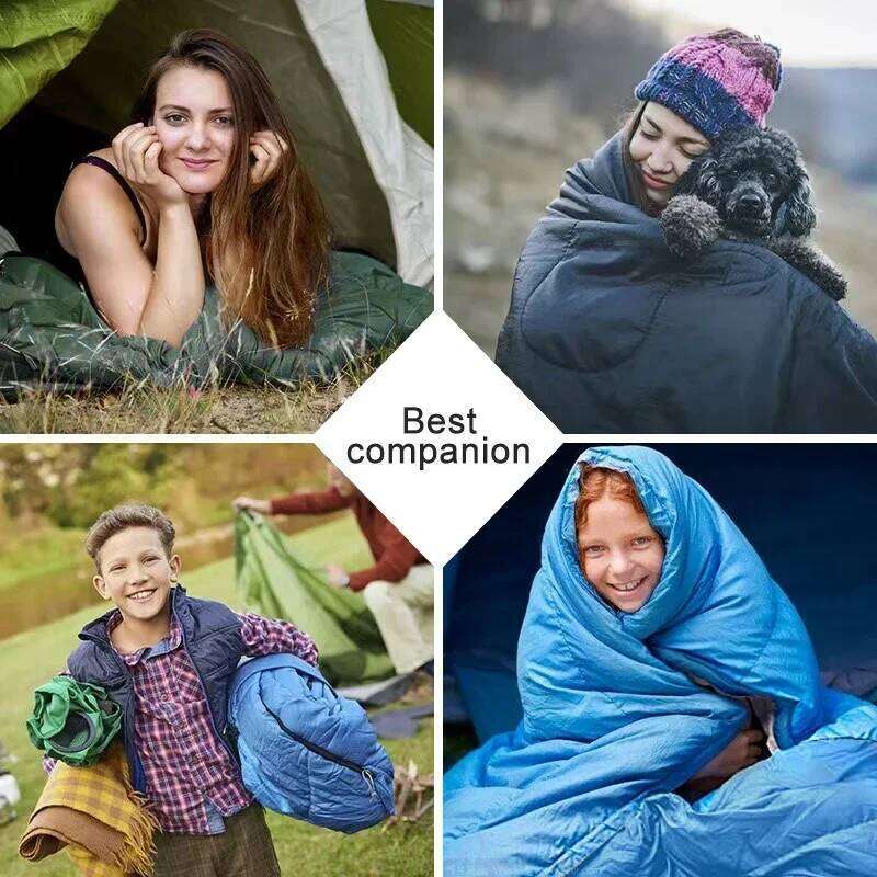 Camping Lightweight 4 Season Warm Envelope Backpacking Outdoor Cotton Winter Sleeping Bag