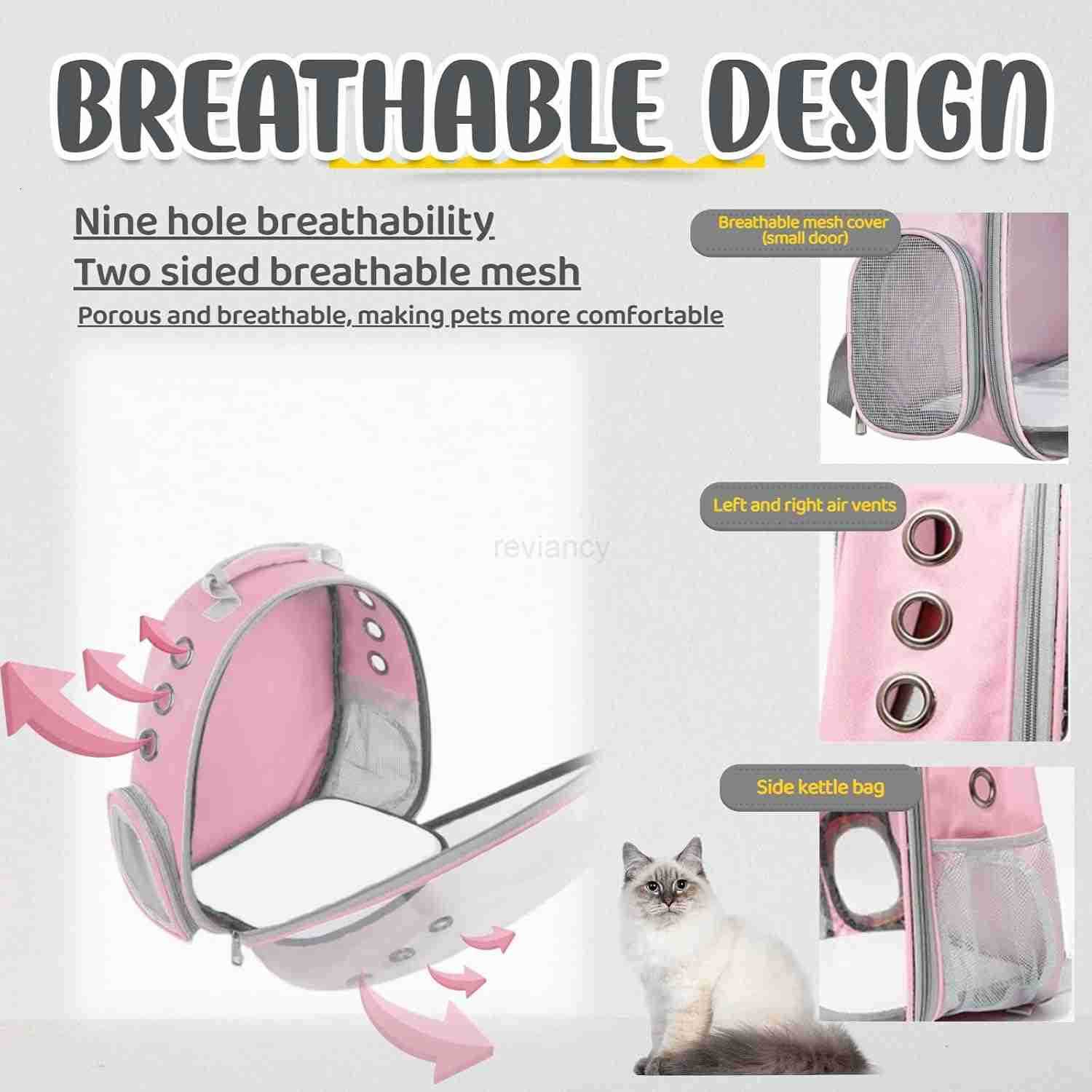 Cat Backpack Bubble Cats and Dogs Pet Carrier Hard Suitable for Cats Traveling Cat Bag Carrier Transparent Outdoor Waterproof Spacecraft Pet Backpack 