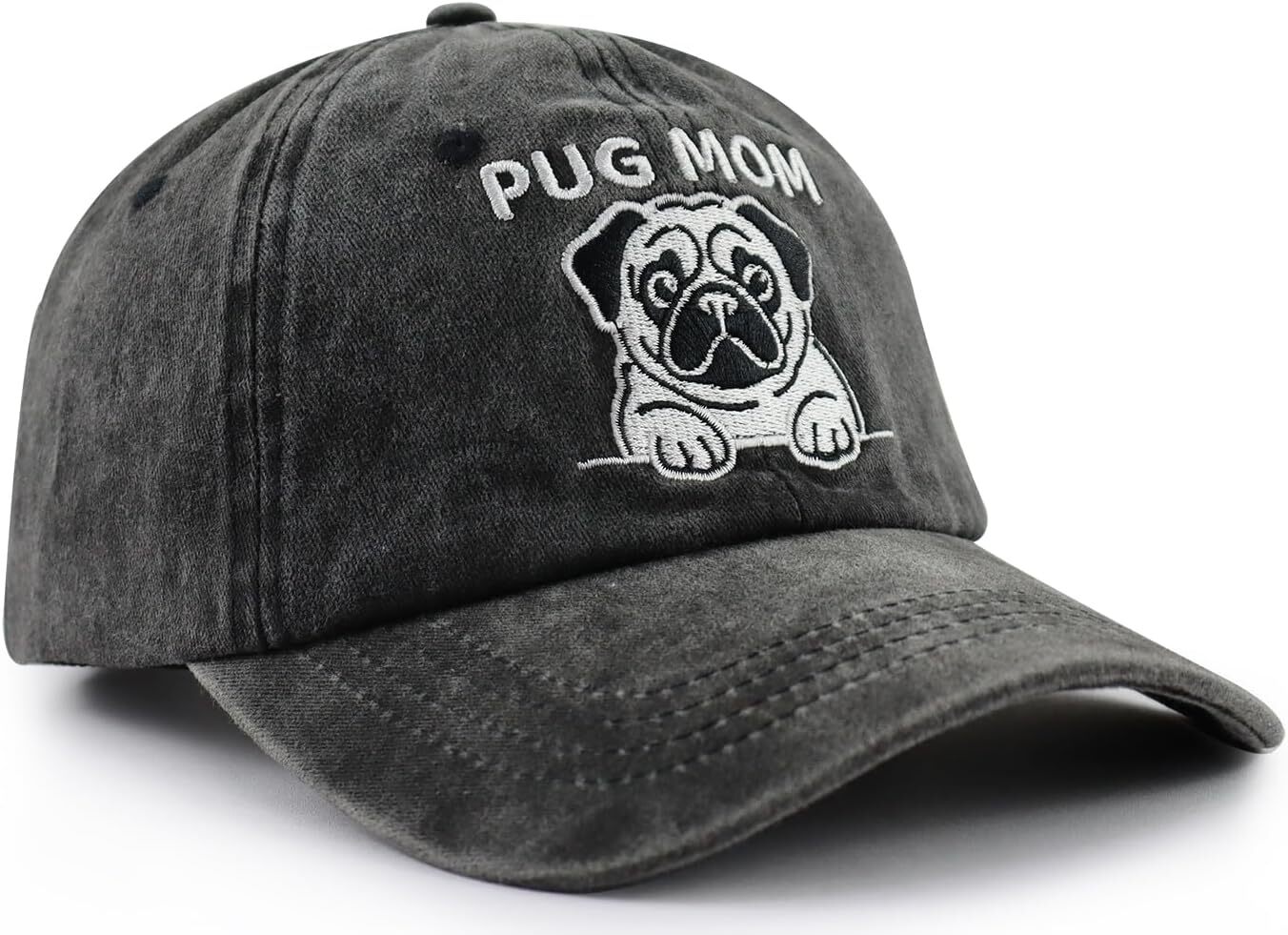 Dog Lover Hat for Men Women, Funny Adjustable Embroidered Cotton Pug Mom and Dad Baseball Cap