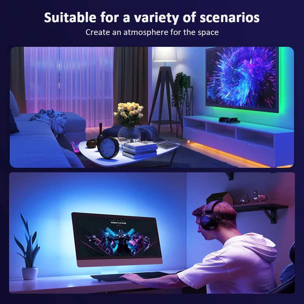Batterypowered flexible colorchanging LED strip Light with remote control for TV backlighting bars cabinets and bedroom DIY C250912