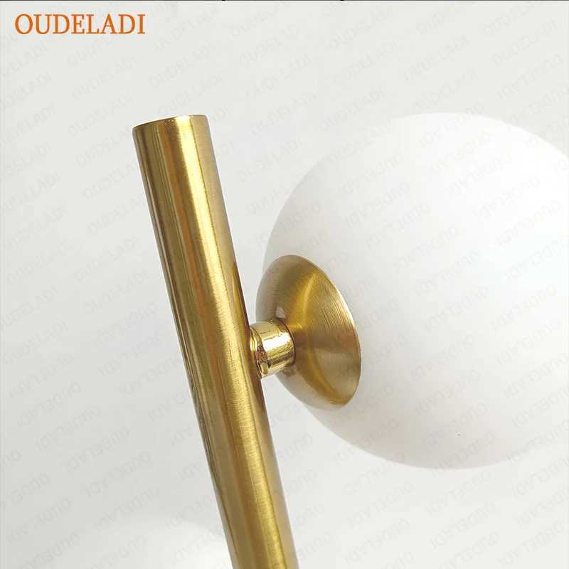 OUDELADI glass Ball Table Lamps LED living room bedroom bedside Decor lighting fixture Gold Black Iron Art Study desk Lamps C250912
