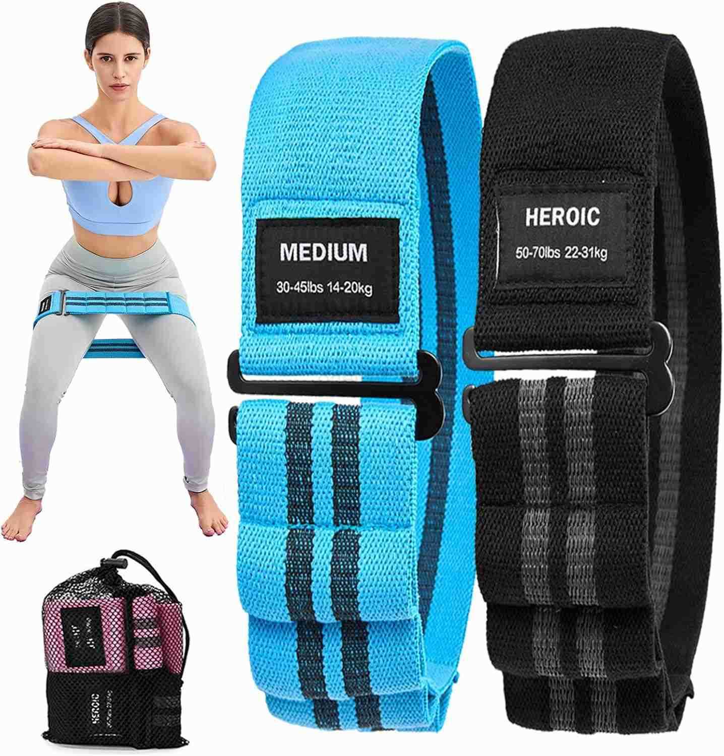 Adjustable Fabric Resistance Bands for Squats Glutes Legs 5 Levels of Customizable Size Width Tension NonSlip Booty Bands for Men and Women Pilates Yo
