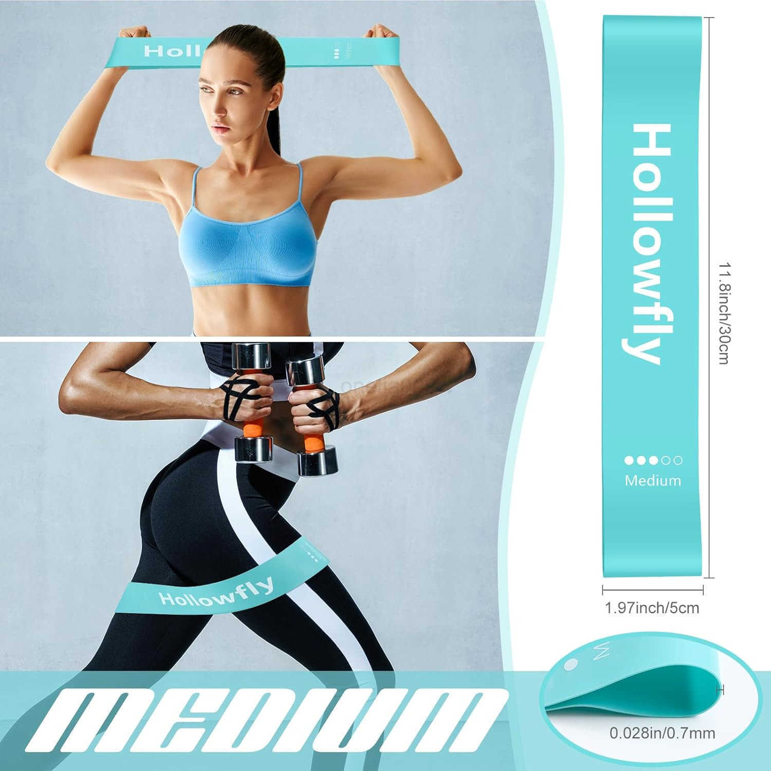 12 Pcs Latex Resistance Loop Exercise Bands for Booty Workout Stretch Exercise Bands Non Slip for Legs Squat Resistance Loop Women Men Starter Butt Hi