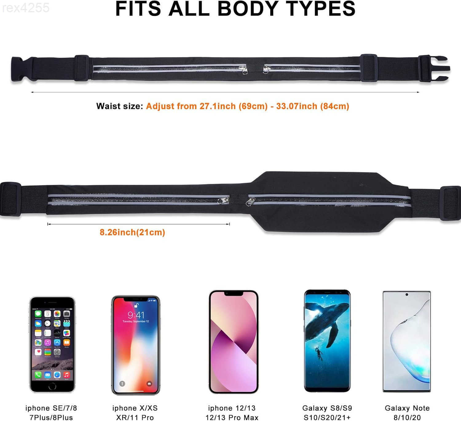 Running Belt Fanny Pack for Men Women Runner Marathon Jogging Waist Pack Sport Workout Exercise Fitness Phone Holder Belt for Men Women Jogger Slim Wa