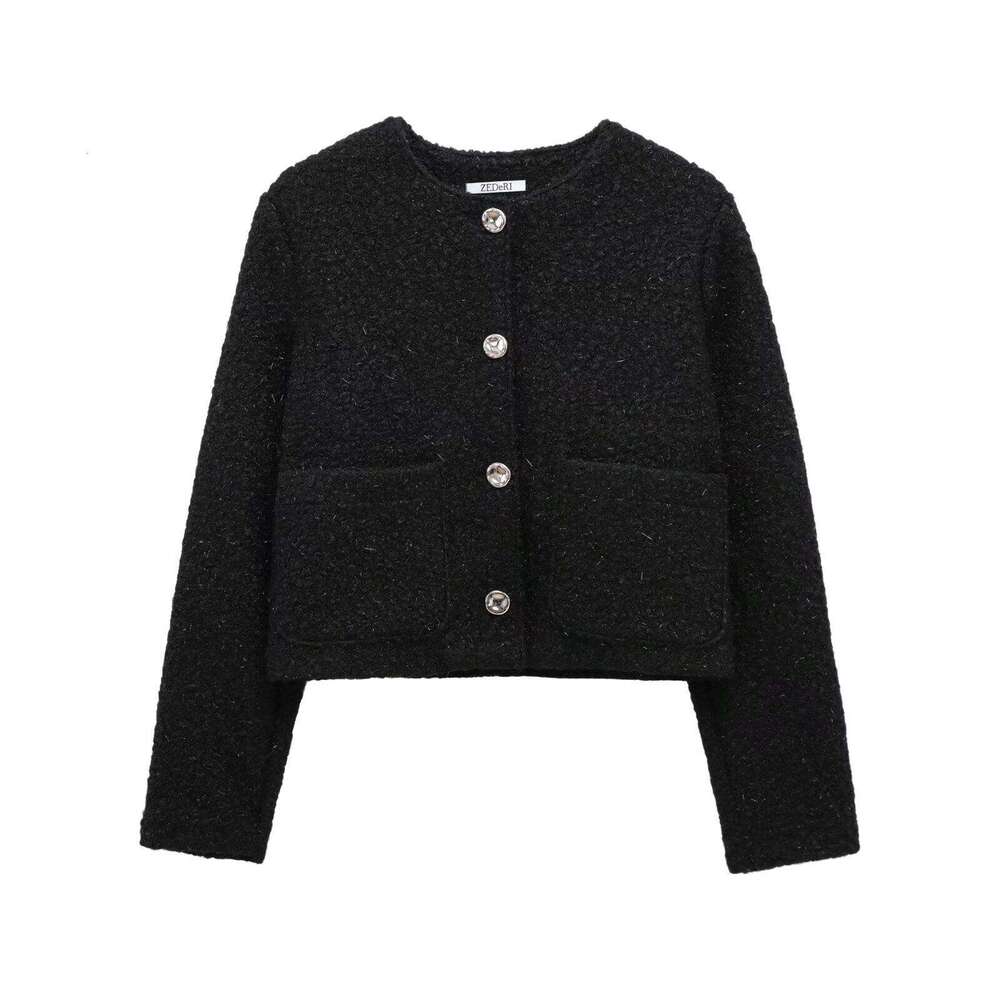 DHEssentials Women's Autumn and Winter New Style Little Chanel Sparkling Loop Velvet Short Jacket 87050625