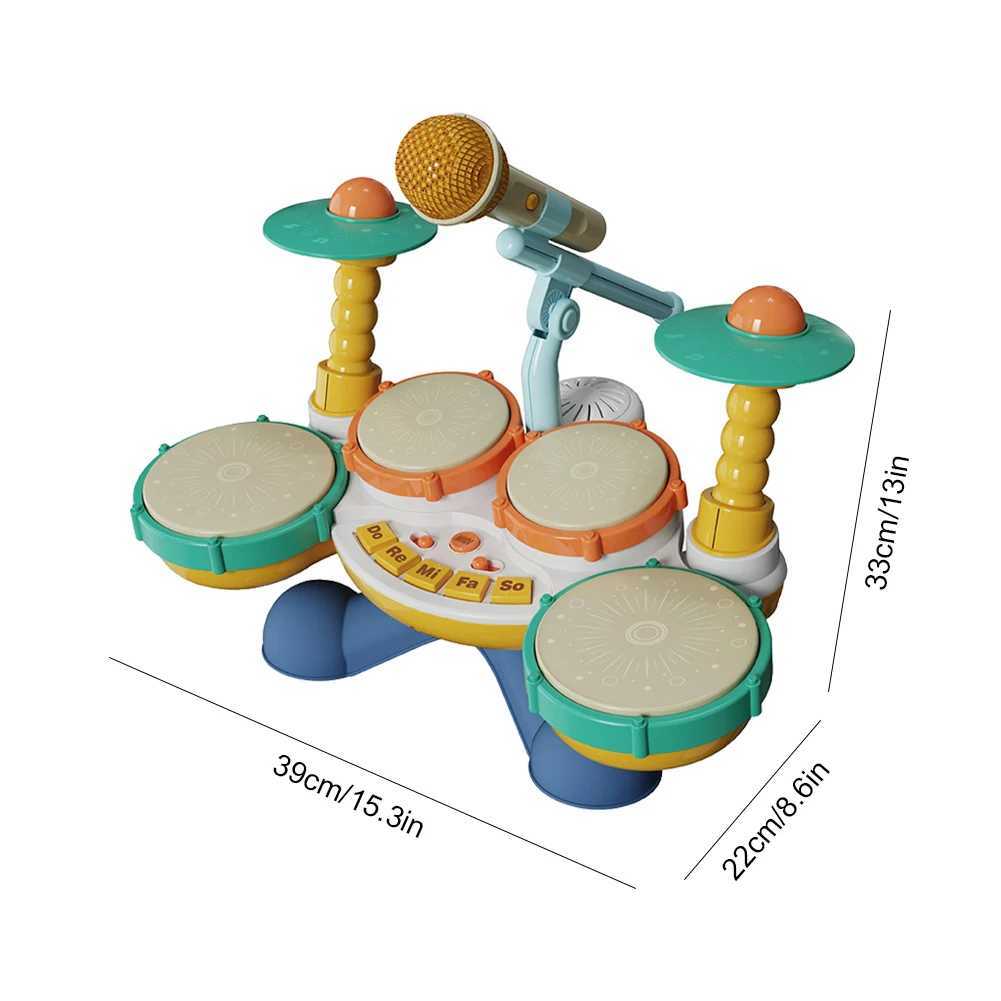 Baby Musical Toys Multifunctional Drum Set BPA Free Montessori Learning Toys Jazz Drum Toys Set with Microphone for Boys Girls C250912