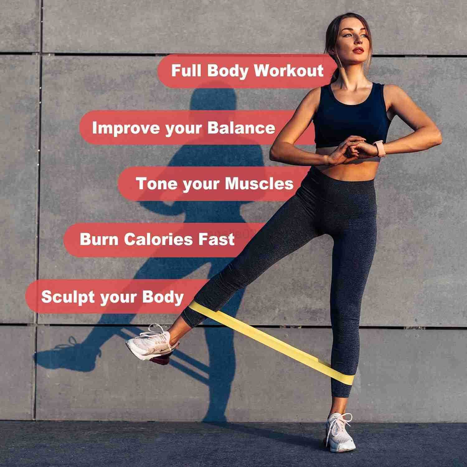 Resistance Loop Exercise Bands Stretch Bands for Working Out Fitness Elastic Workout Bands with Carry Bag for Home Gym Physical Fitness Yoga W250912