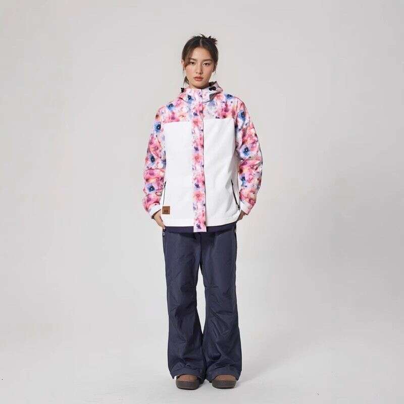 2025 Women Ski Jacket Waterproof Windproof Alpine Snow Coat Winter Snowboarding Jacket with Colorful Pattern