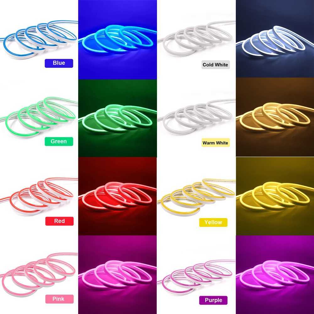 DC 12V LED Neon Strip Rope Lights Neon Sign 6X12mm Flexible Light 2835 120LEDm With 2pin Wire IP67 Waterproof Decoration Home C250912