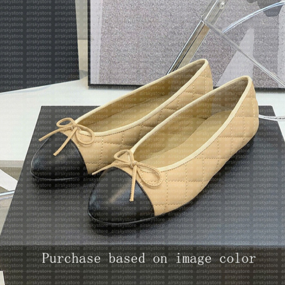 Chaussures de créateurs Paris Designer Black Ballet Flats Chaussures Femmes Quilted Great Le cuir Slip on Ballerina Luxury Round Toe Dames Dames