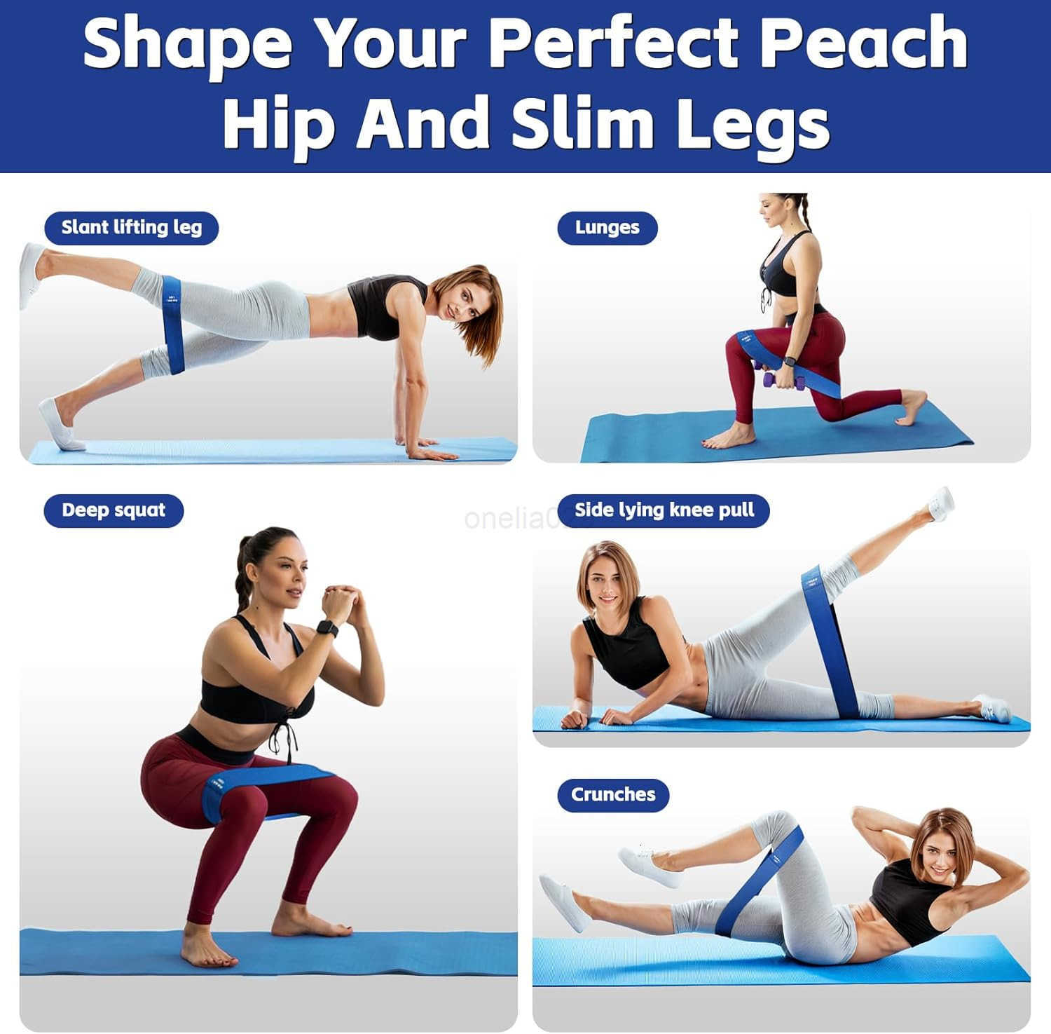 Resistance Bands for Working Out Exercise Bands Set with Workout Guide Fabric Elastic Bands for Physical Therapy Fitness Bands Ideal for Legs Hip Glut