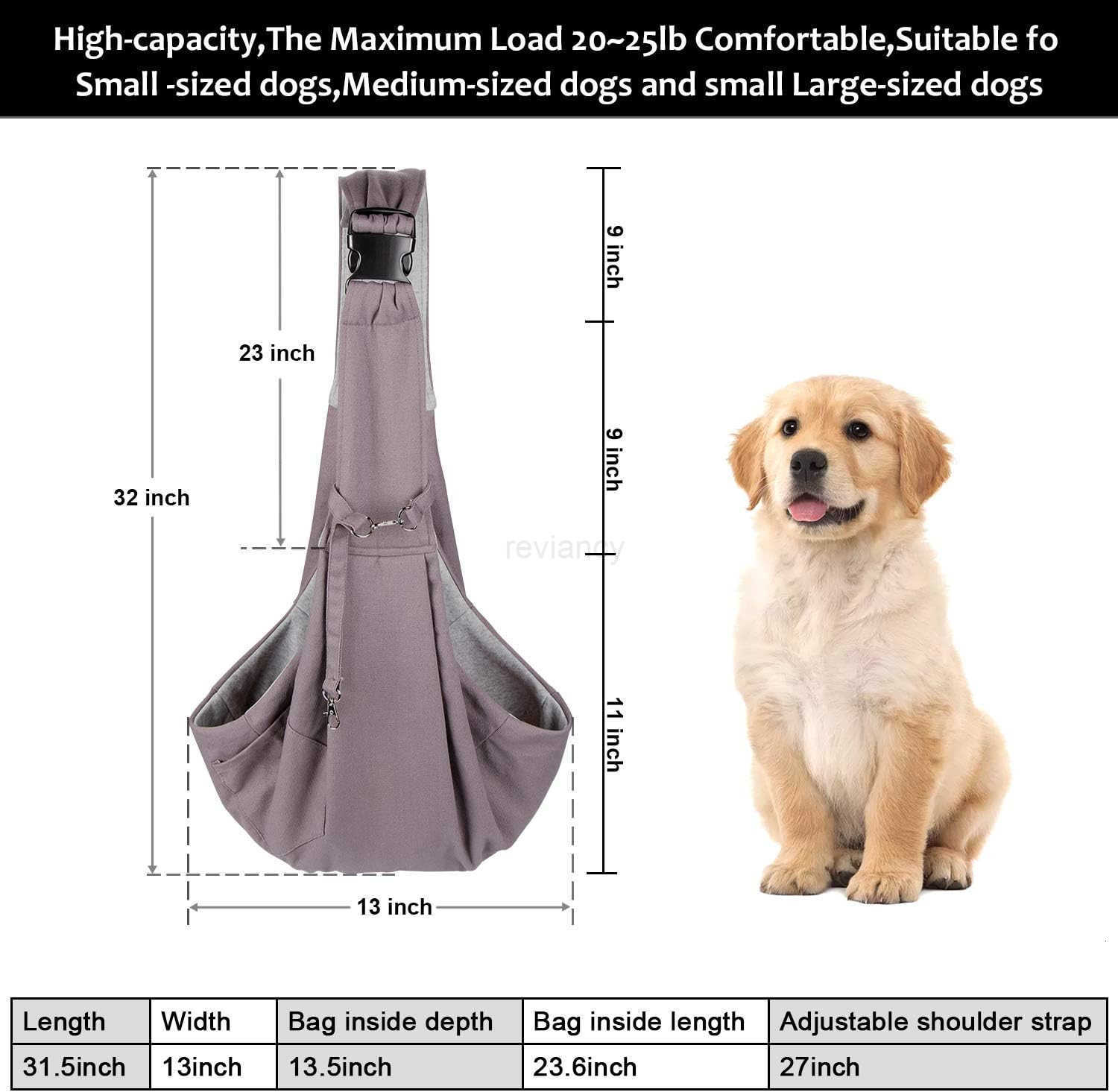 Pet Sling Carrier Pet Sling Carrier Bag SafeFit 1015lb CatsDogs Comfortable Adjustable Perfect for Daily Walk Outdoor Activity and Weekend AdventureW2