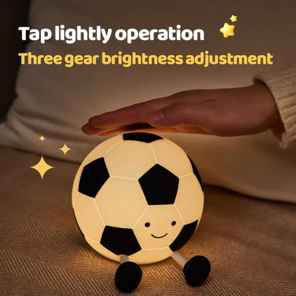 Novelty Football Silicone Night Light Rechargeable Sleeping Night Lamp with 3 Level Dimmable Nursery Bedside Lamp For Room Decor C251122