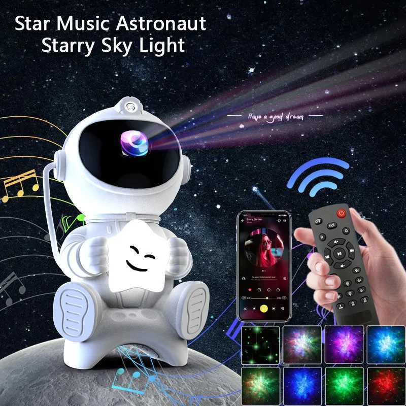 Astronaut LED Star Projector Night Light Galaxy Projectors Bluetooth Speaker for Bedroom Room Decor Kids Gift Starry Sky Lamp C250912