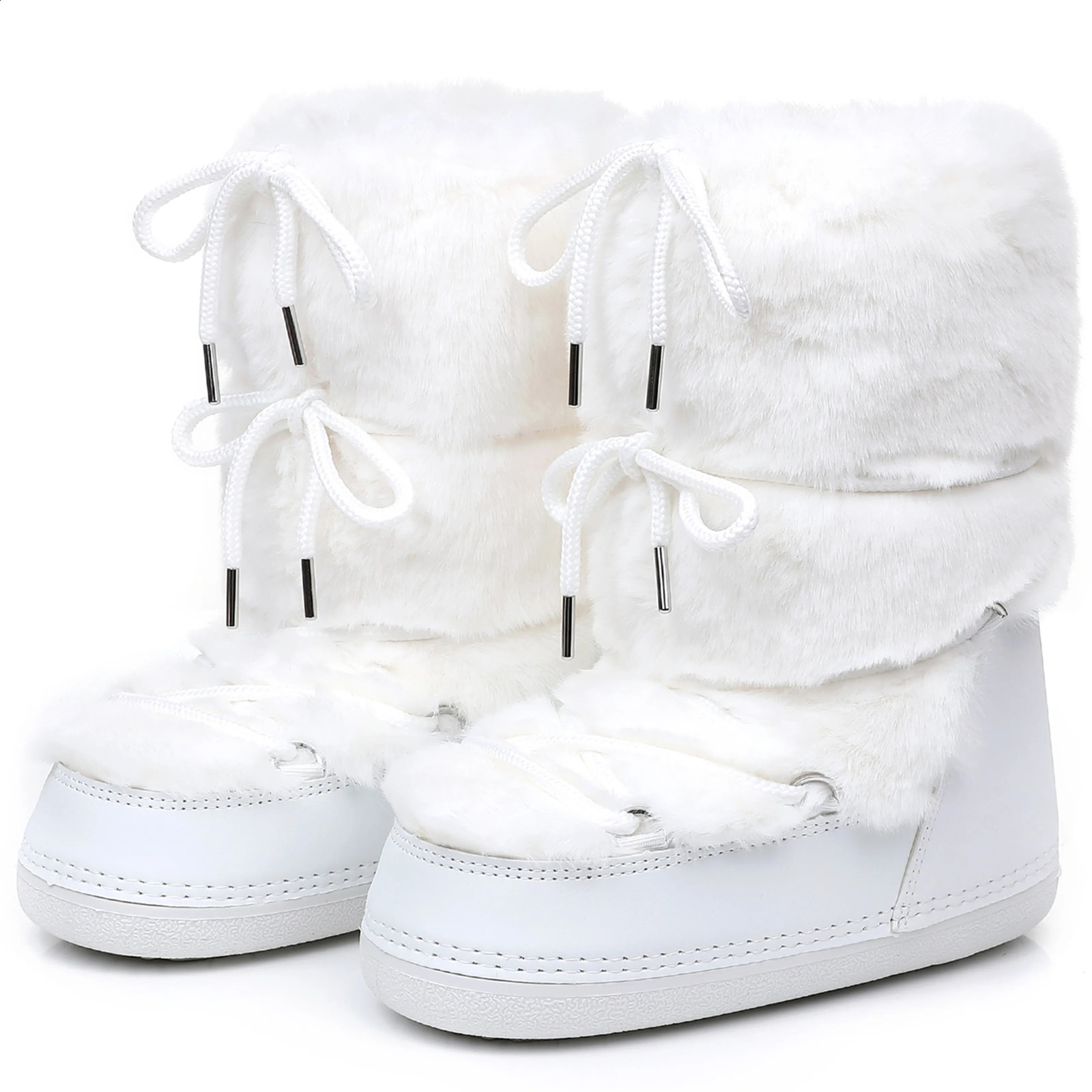 Fluffy Fur Boots 2025 Winter Fashion Sexy Faux Fox Fur Snow Boots Ladies Furry Warm Cotton Boots Female Outdoor Ski Boots 250911