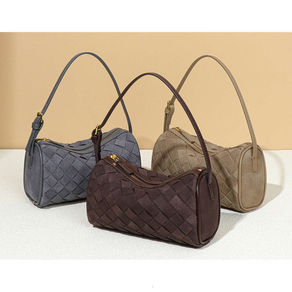 Autumn Winter New Ins Lazy Casual Versatile Korean Style Niche Suede Design Handheld Pillow Woven shoulder Bag