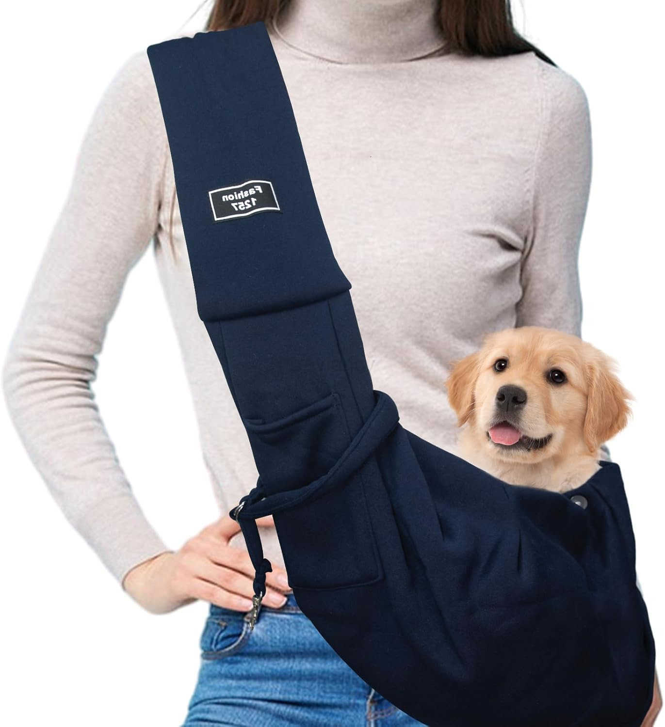 Dog and Cat Sling Carrier Dog Carrier with Adjustable Opening Strap Travel Bag for Small Dogs and Cats Outdoor Travel Sling Carriers BlueW250912