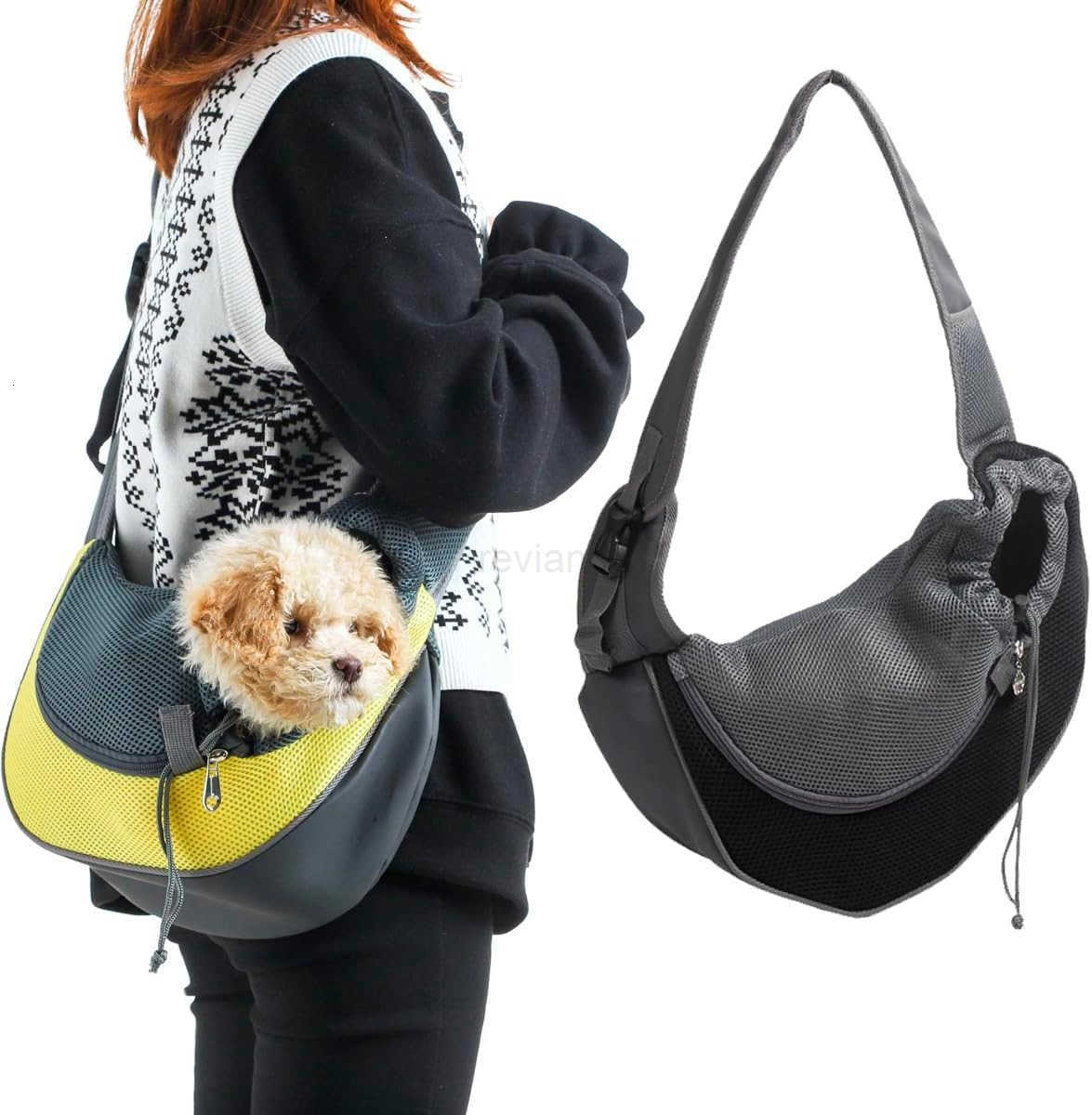 Pet Dog Sling Carrier Puppy Pet Slings Bag for Small Dogs Cats Satchel Carriers Breathable Mesh Hand Free with Adjustable Strap Doggie Crossbody for O