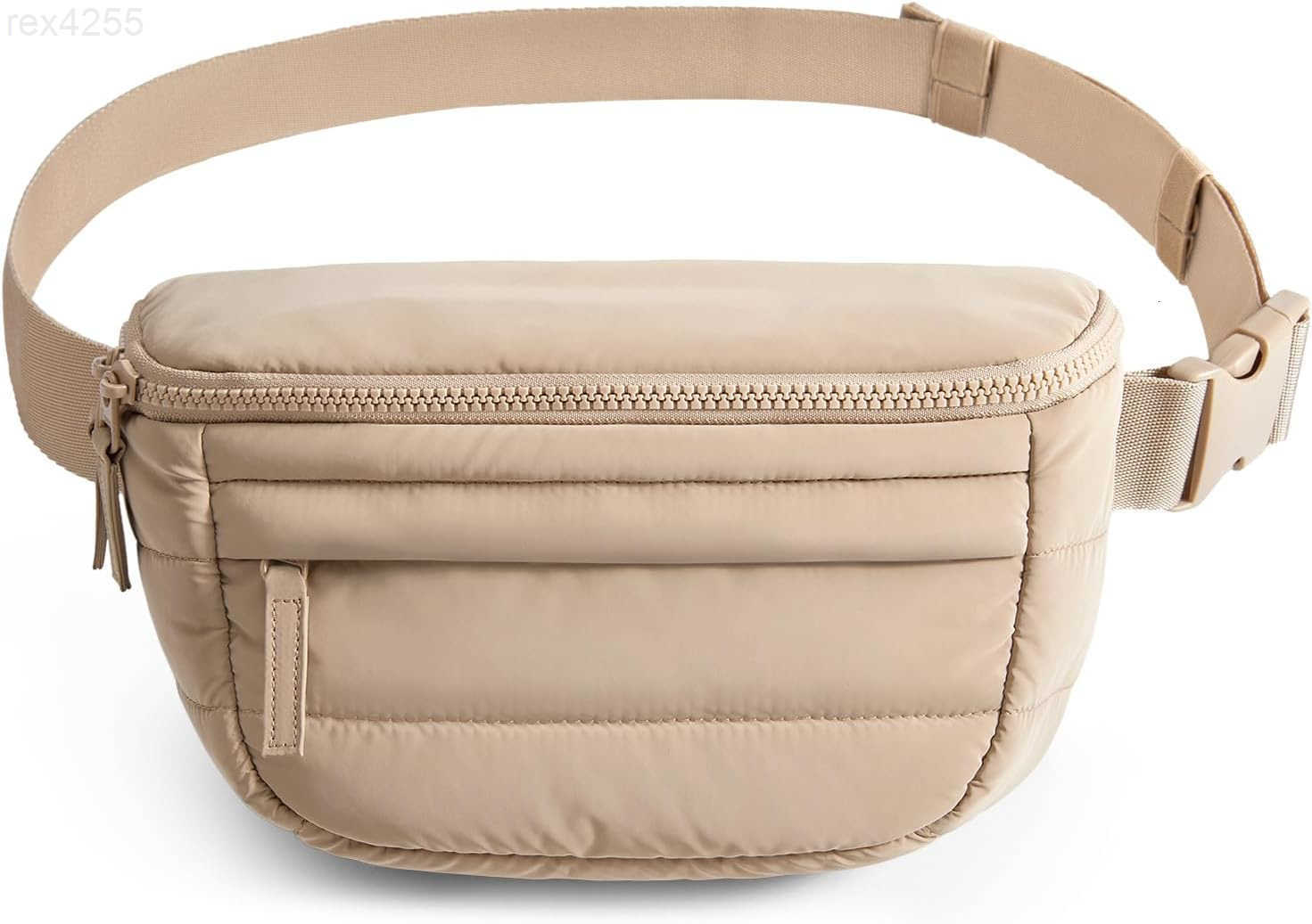 Fanny Packs for Women Two Way Zipper Belt Bag with Adjustable Strap Puffy Fashion Waist Packs for Traveling Workout BlackW250911