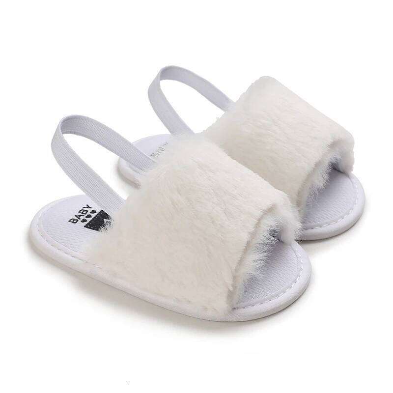 Elastic straps, soles, anti slip slippers, soft and comfortable synthetic fur baby sandals