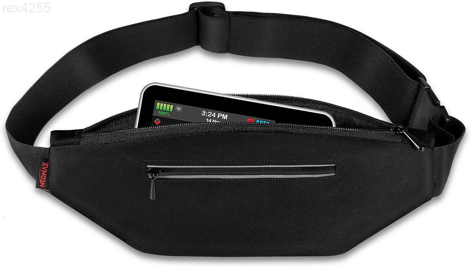 Running Belt with Adjustable Waist Insulin Pump Belt Holder Organizer Waist Pouch Epipen Medical Fanny Pack Bag Bag Only BlackW250912