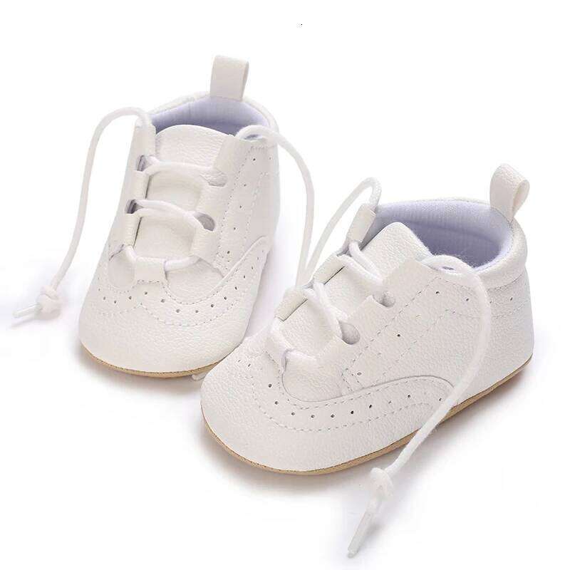 Newborn Baby Boys' Moccasin Fashion Casual Sports Shoes White Baptist Soft Sole Anti Slip First Step