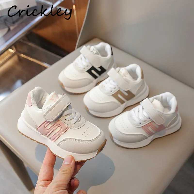 White Casual Baby Girls Boys Sport Shoes PU Hook Loop Running Shoes For Children Comfortable Soft Sole Toddler Kids Sneakers Y250912